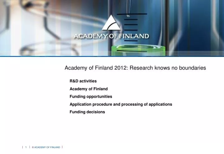 academy of finland 2012 research knows no boundaries