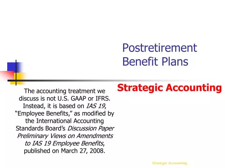 postretirement benefit plans