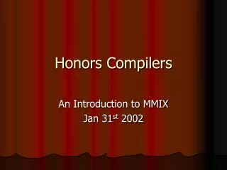 Honors Compilers