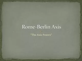 Rome-Berlin Axis