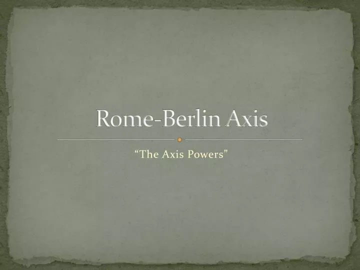 rome berlin axis