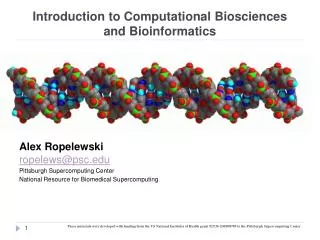 Introduction to Computational Biosciences and Bioinformatics