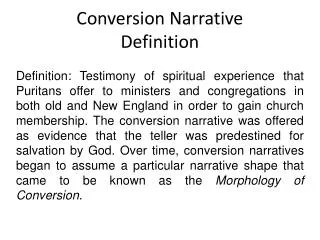 Conversion Narrative Definition