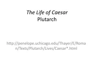 The Life of Caesar Plutarch