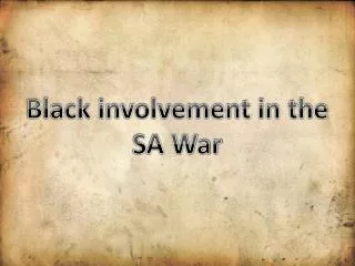 Black involvement in the SA War