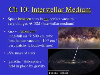 Ch 10: Interstellar Medium