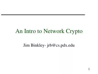 An Intro to Network Crypto