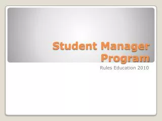Student Manager Program