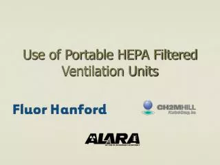 Use of Portable HEPA Filtered Ventilation Units