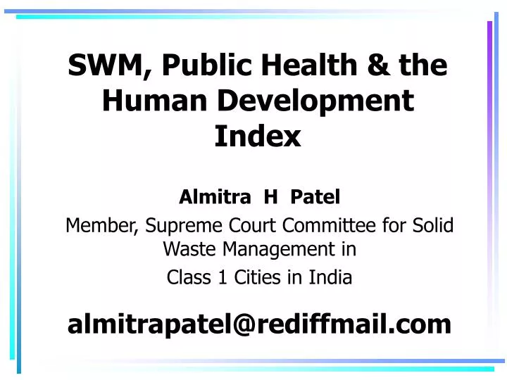 swm public health the human development index