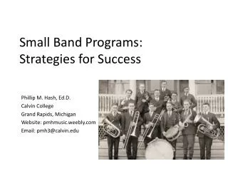 Small Band Programs: Strategies for Success