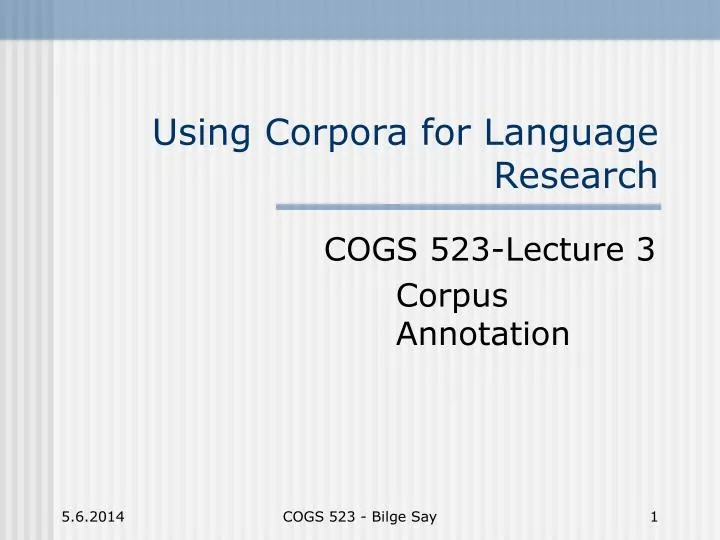 using corpora for language research