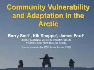 Community Vulnerability and Adaptation in the Arctic