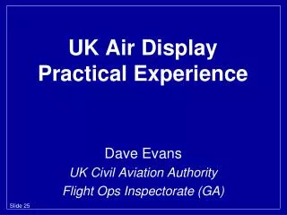 UK Air Display Practical Experience