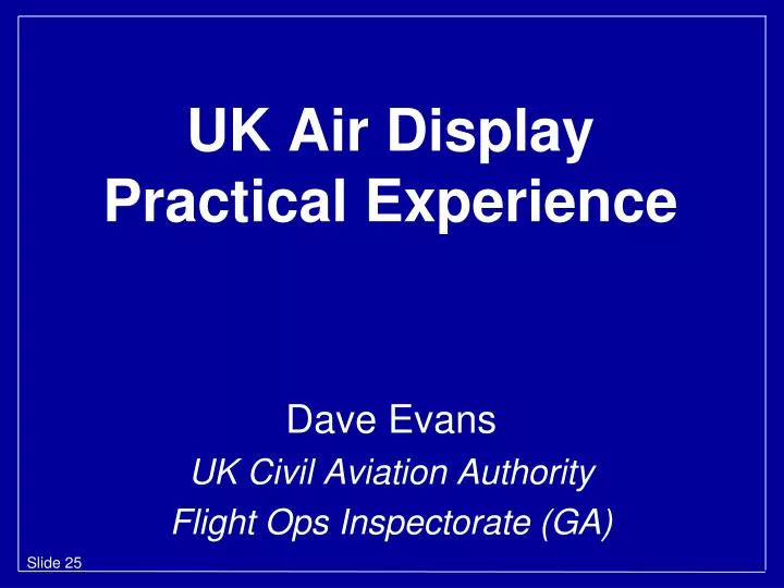 uk air display practical experience