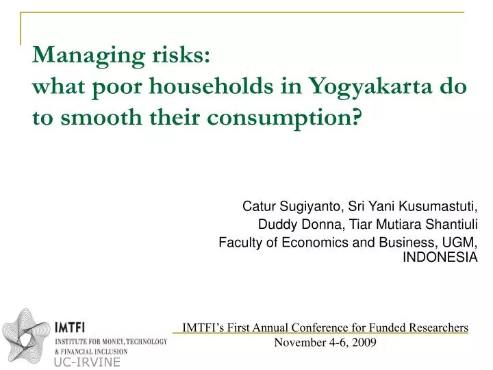 managing risks what poor households in yogyakarta do to smooth their consumption
