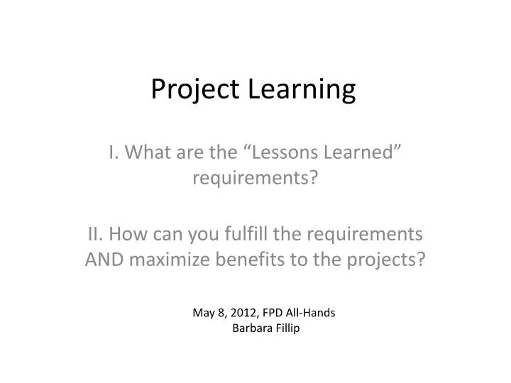 project learning