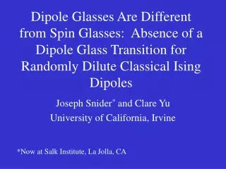 Dipole Glasses Are Different from Spin Glasses: Absence of a Dipole Glass Transition for Randomly Dilute Classical Isin