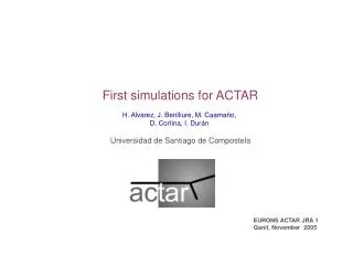 First simulations for ACTAR