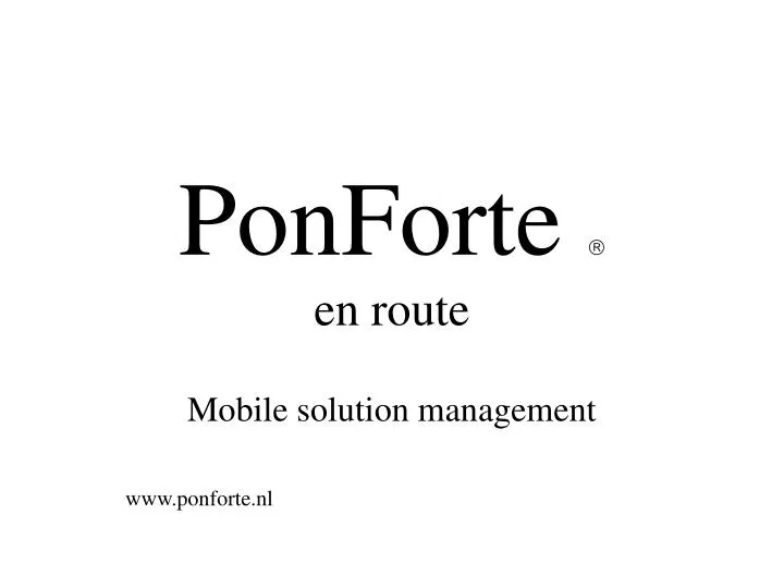 ponforte en route