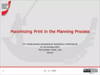 Maximizing Print in the Planning Process