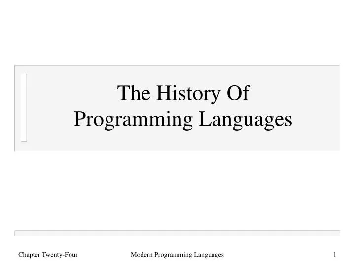 the history of programming languages
