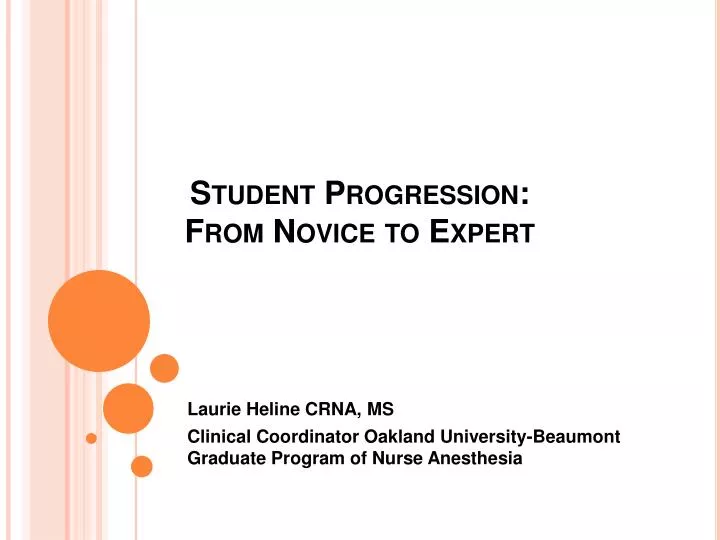 student progression from novice to expert