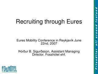 Recruiting through Eures