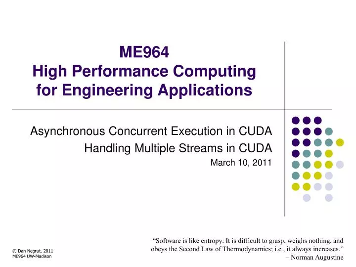 me964 high performance computing for engineering applications