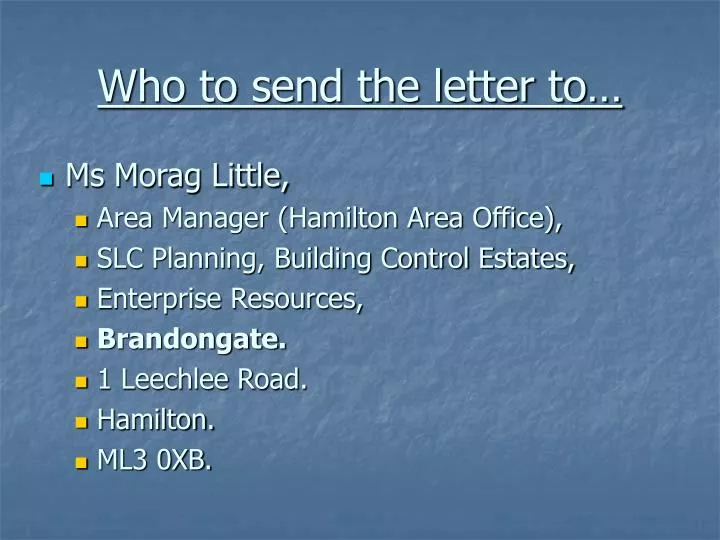who to send the letter to
