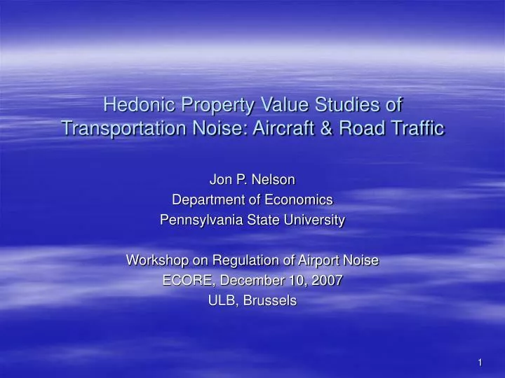 hedonic property value studies of transportation noise aircraft road traffic