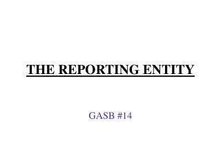 THE REPORTING ENTITY