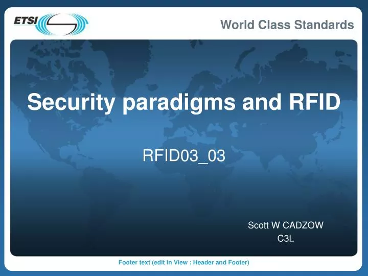 security paradigms and rfid