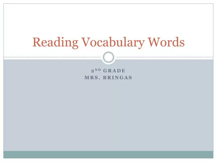 reading vocabulary words