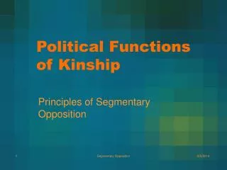 Political Functions of Kinship