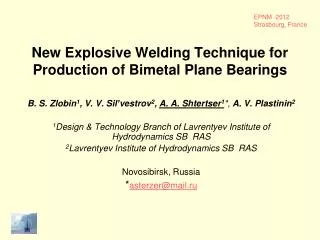 New Explosive Welding Technique for Production of Bimetal Plane Bearings