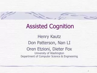 Assisted Cognition