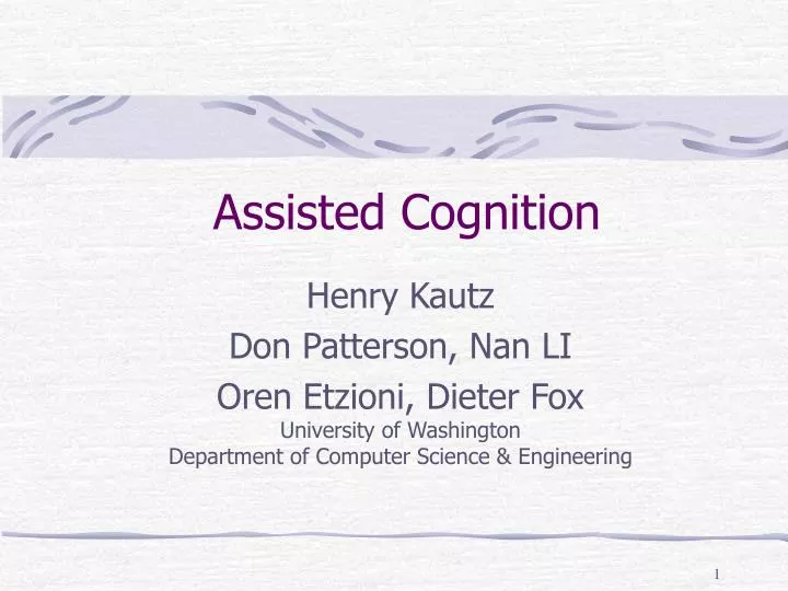 assisted cognition