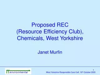 proposed rec resource efficiency club chemicals west yorkshire