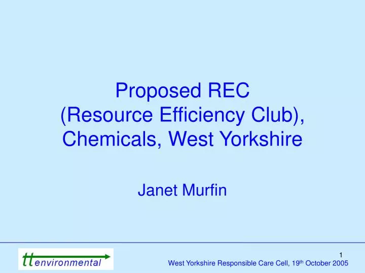 proposed rec resource efficiency club chemicals west yorkshire
