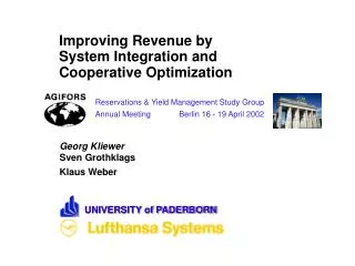 Improving Revenue by System Integration and Cooperative Optimization