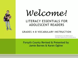 LITERACY ESSENTIALS FOR ADOLESCENT READERS GRADES 4-8 VOCABULARY INSTRUCTION