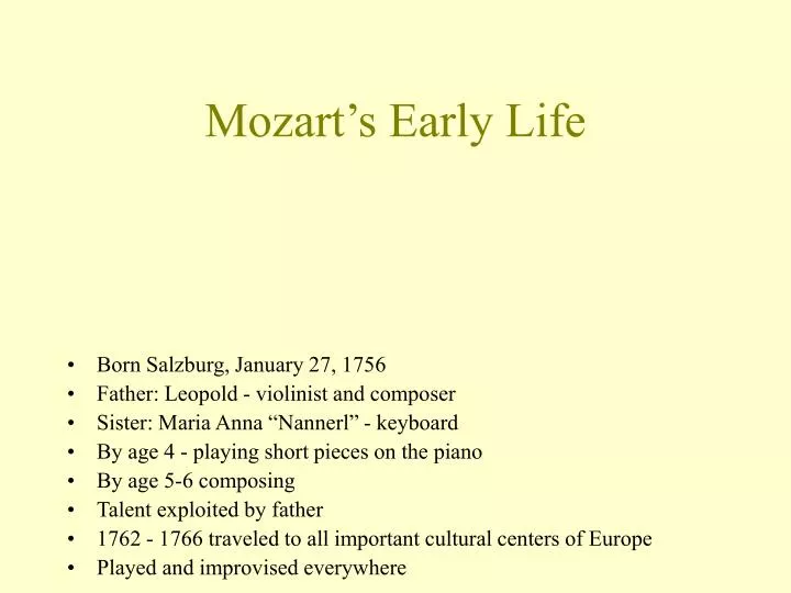 mozart s early life