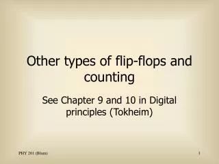 Other types of flip-flops and counting