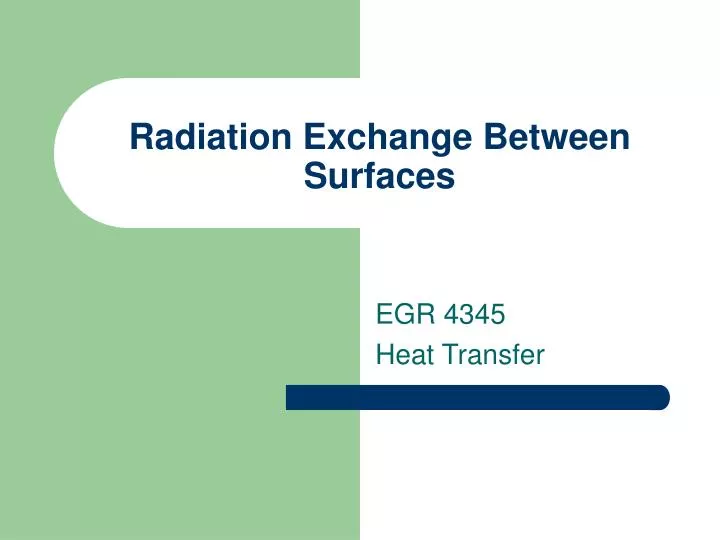 radiation exchange between surfaces