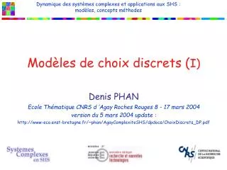 mod les de choix discrets i