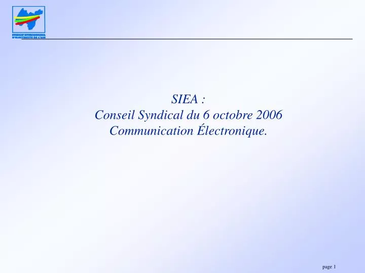 siea conseil syndical du 6 octobre 2006 communication lectronique