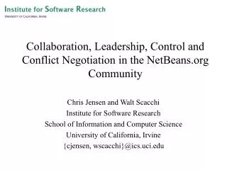 Collaboration, Leadership, Control and Conflict Negotiation in the NetBeans.org Community