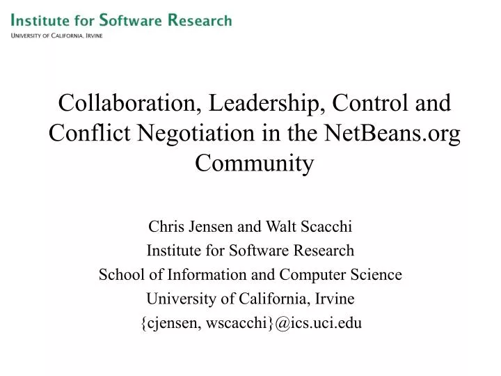 collaboration leadership control and conflict negotiation in the netbeans org community