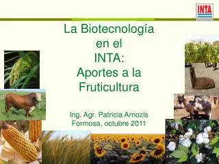 La Biotecnología en el INTA: Aportes a la Fruticultura Ing. Agr. Patricia Arnozis Formosa, octubre 2011